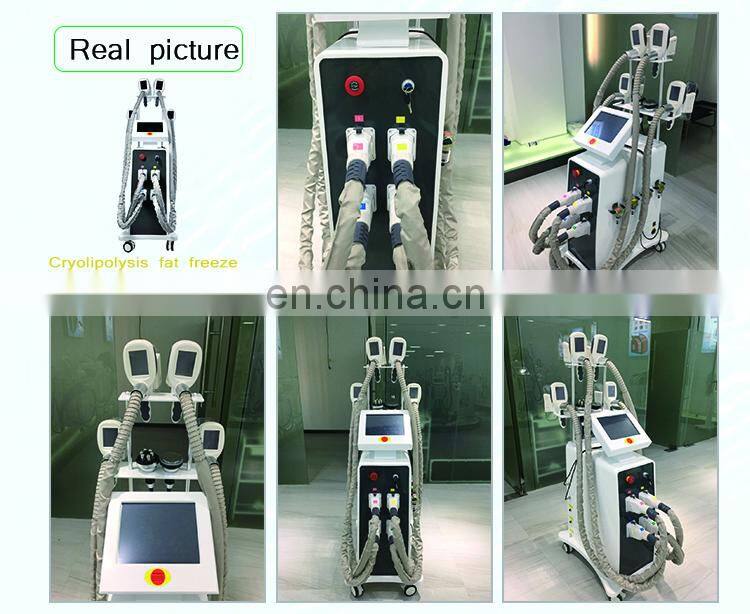 Vertical Slimming Effective 4 Handles Cryolipolysis Machine With 40k Cavitation RF system