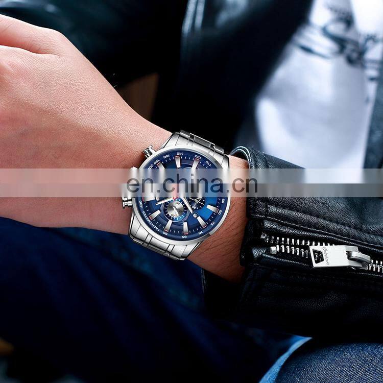 CURREN 8351 Mens Watch Big Dial Waterproof Japan Quartz Stainless Steel Calendar Men's Quality Wrist Watches