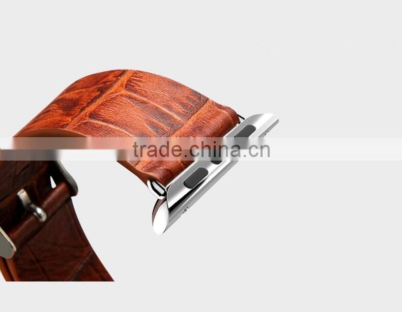 Wholesale Men Luxury Genuine Crocodile Skin Leather Watch Belt Band for Apple IWatch