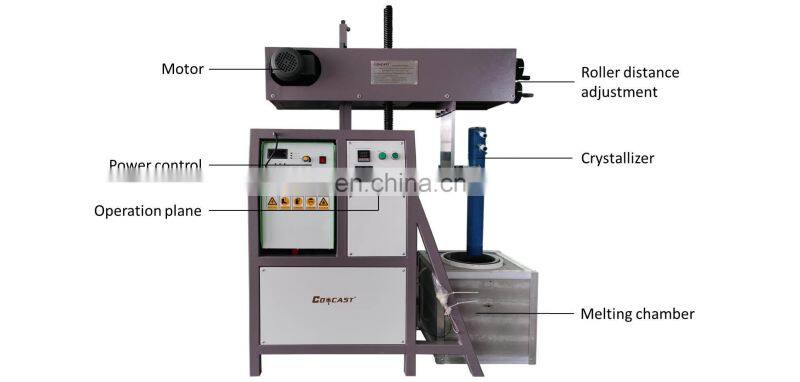 Small upward continuous casting machine