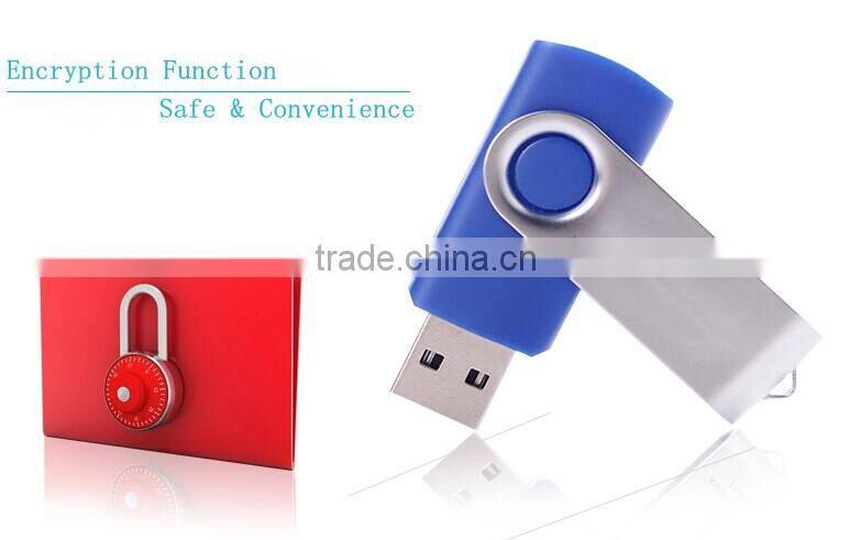 Swivel Flash Memory USB Key Accept Custom Logo Print Top Quality