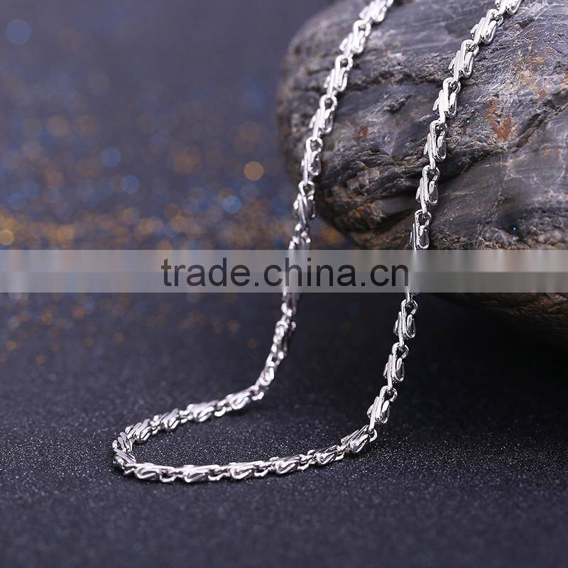 new arrivals funky flat wristed chain rhodium plated fashion necklace jewellery