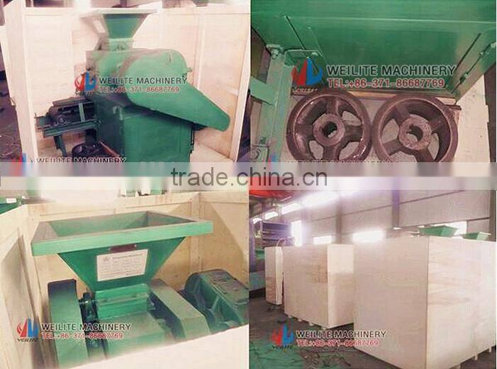 9Cr2Mn steel roller press round shape charcoal / peat / coal briquette making machine