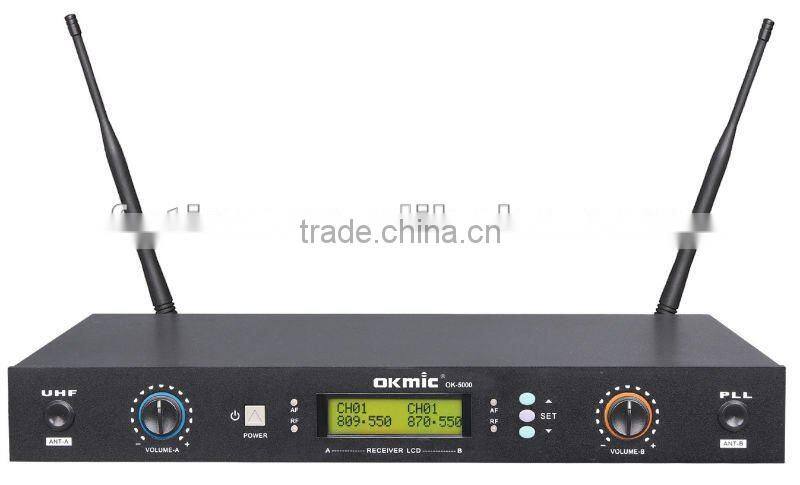 OK-5000 Dual Channels/UHF PLL 32/99 channels UHFmicrophone