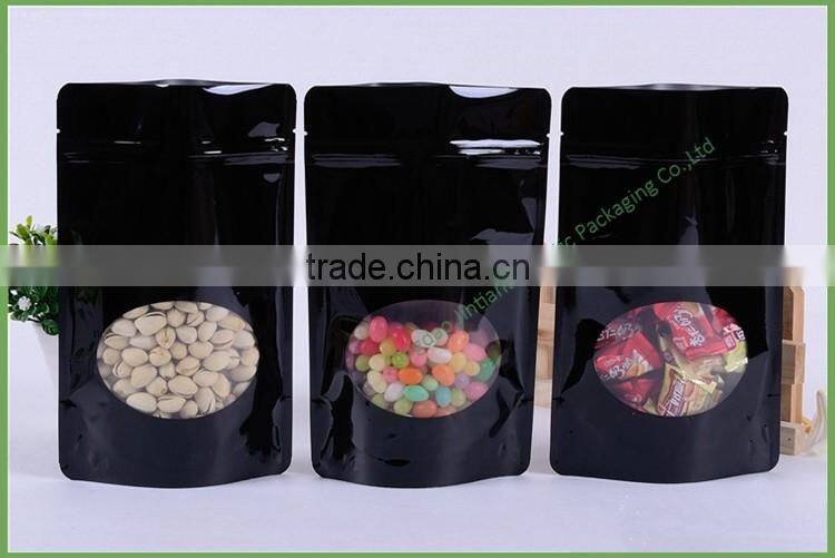 Square Bottom Laminated Plastic Tea Bag with the Clear Window with Zip Lock