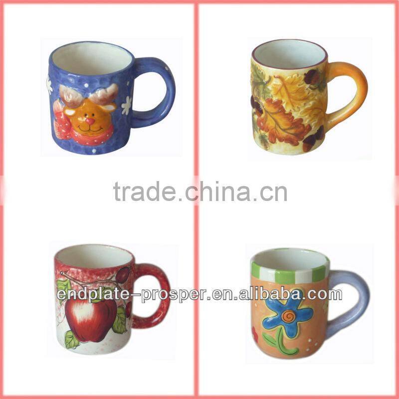 Custom Ceramic Harvest Fruit Emboss Mug