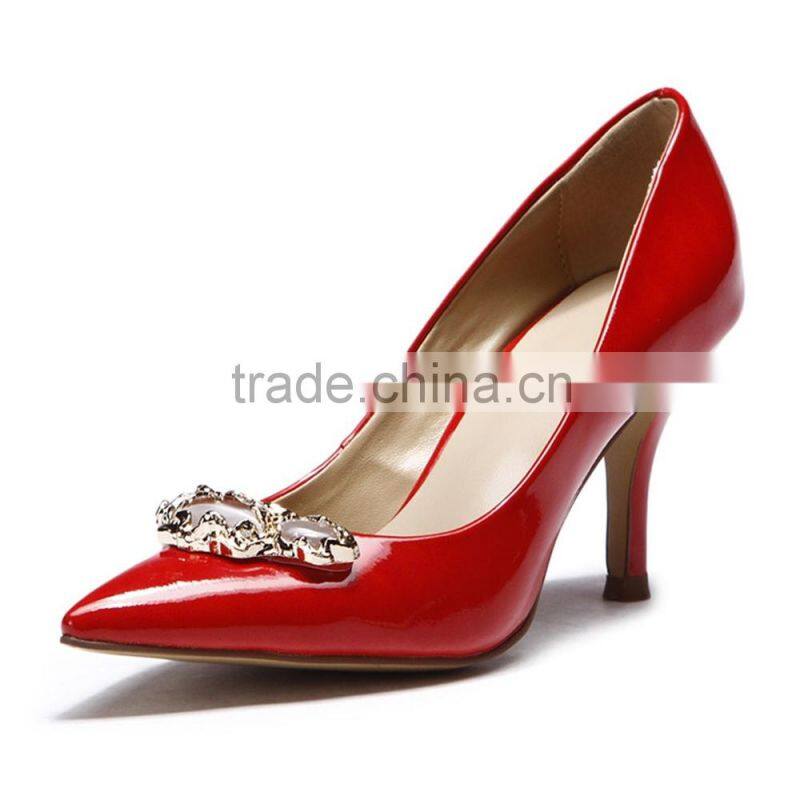 Women High Heel Shoes! Pointed Toe Leather Shoes! Plus Size Woman Shoes! Hot Sale lady Heels Shoes