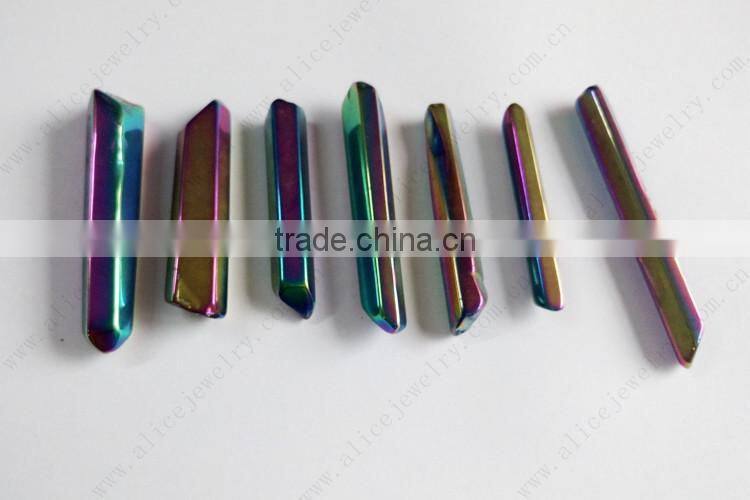 Raw or polished Angel Cobalt Aqua Rainbow Titanium Aura Crystal Quartz Point 4-10cm