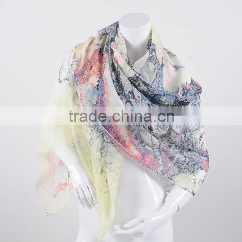 Elephant printing plain jersey cotton muslim long scarf hijab scarf