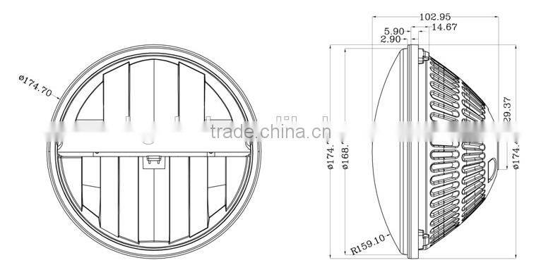 New arrival and smart design 30W 7 round led headlight jeep wrangler