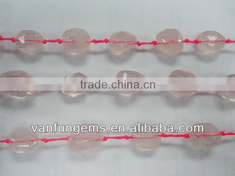 Faceted tumble natural stone madagascar rose quartz