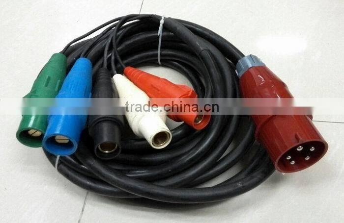 soft rubber power junction cable with 32A 5pin plugs