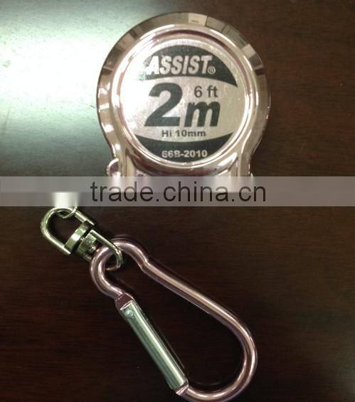 Assist 2m 6ft key chain pink measuring tape tape measure
