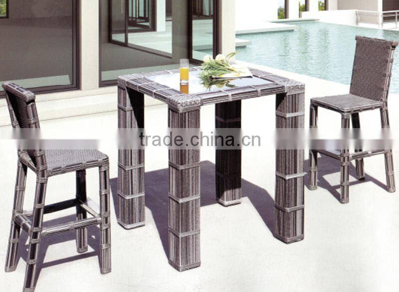 wicker bar table and chair set