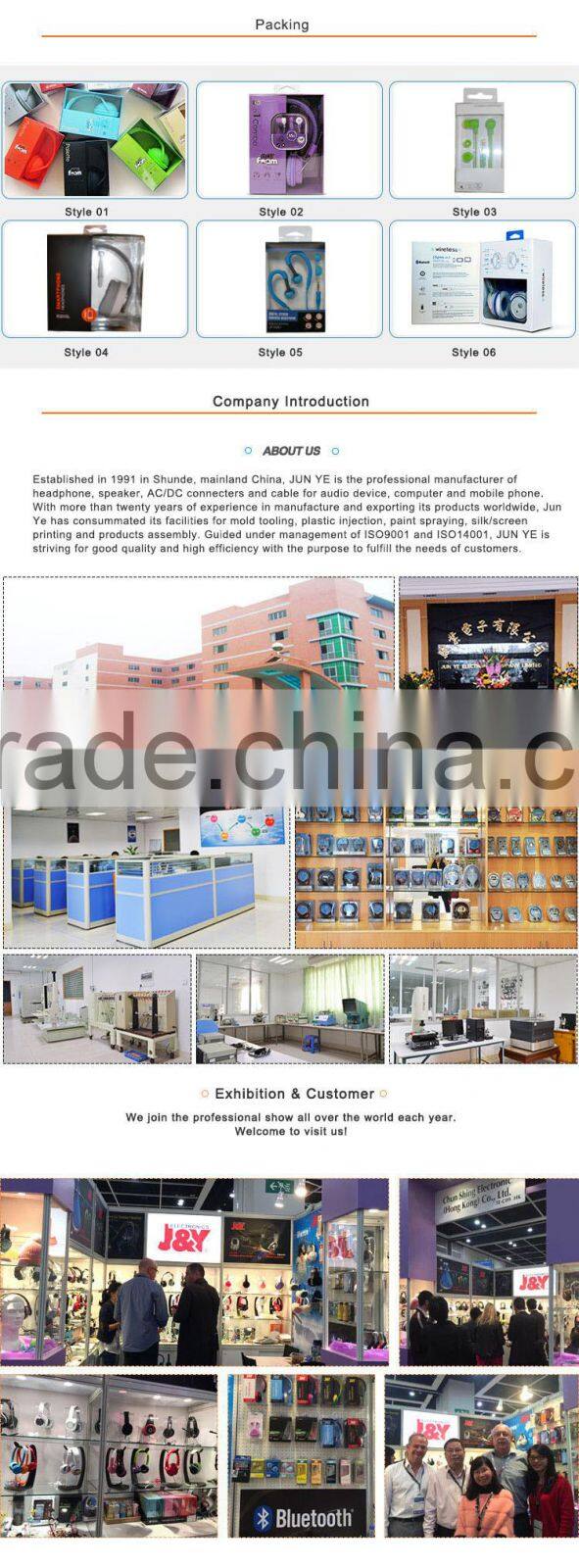 JY-H623A OEM 3.5mm Cute Headphone Colour Headphone Children Headphones