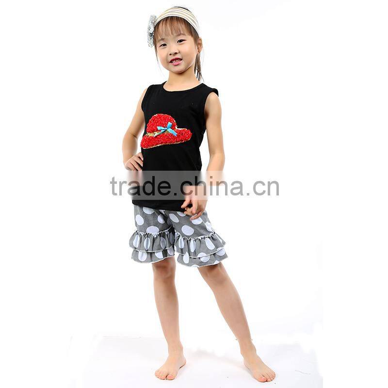 Wholesale boutique sweet girls solid candy color cotton clothes outfit