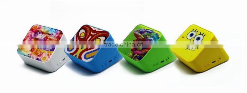 Portable Full color printing Bluetooth Speaker With Mobile Phone Holder Bluetooth speaker