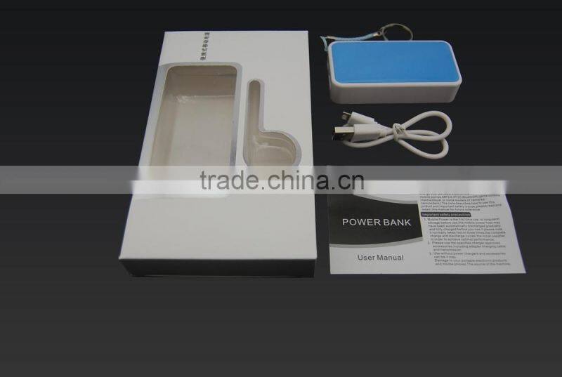 Portable mini 2600mah custom color mobile charger backup battery power bank