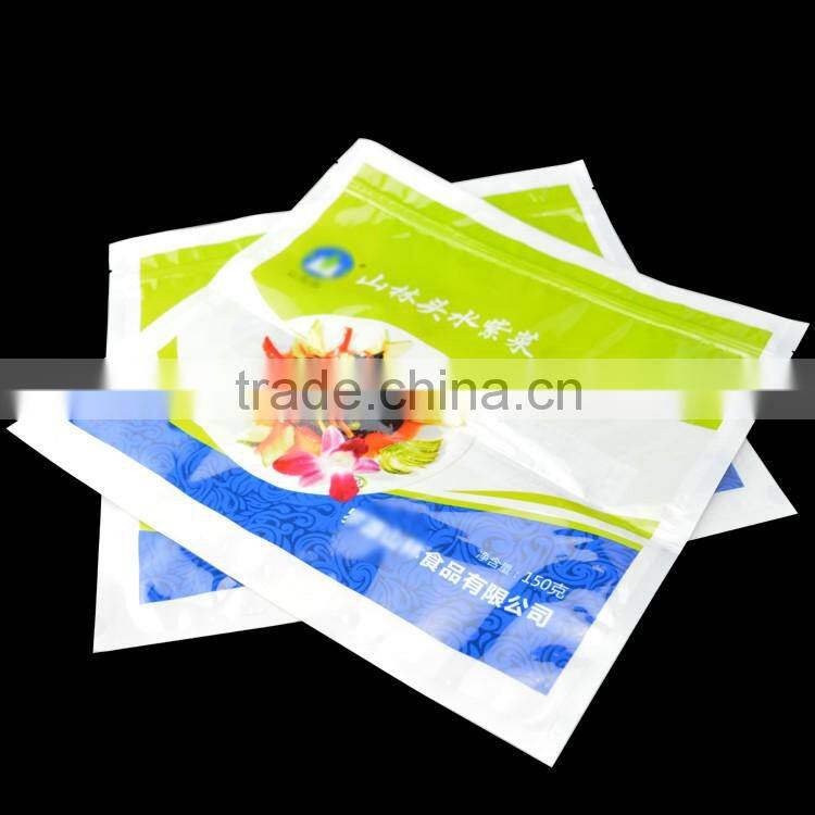 food grade nylon laminated stand up zipper pouch for food packing