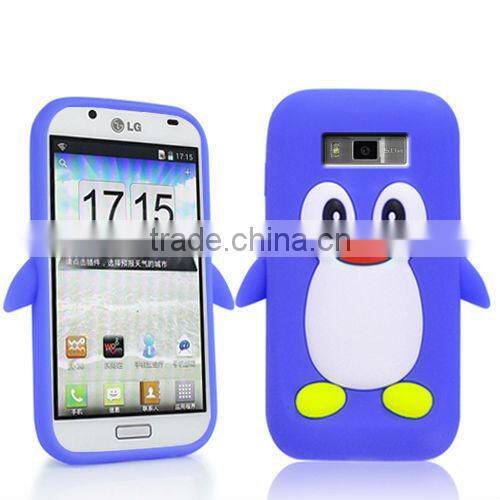 PENGUIN SILICONE SKIN MOBILE PHONE CASE COVER FOR LG Optimus L7 P700 / P705