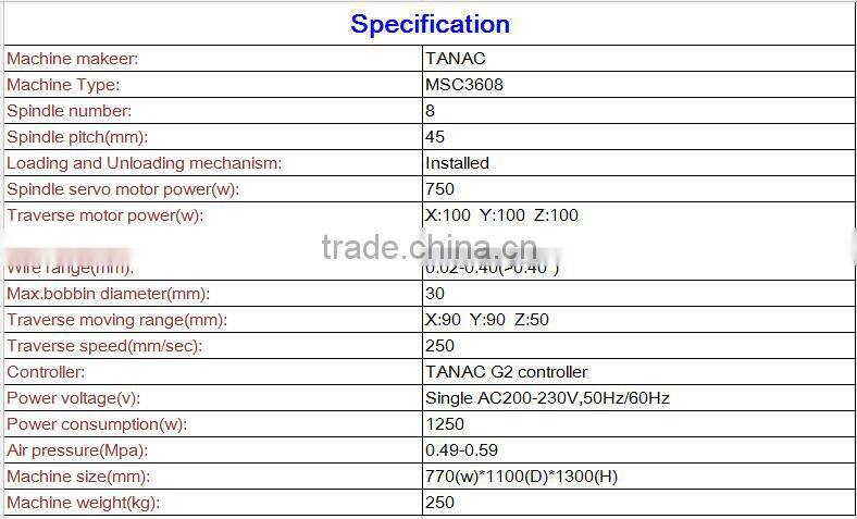 8 spindles Tanac machine for winding coils MSC3608