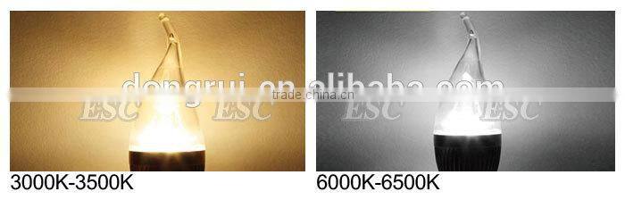E14 candle led light for crystal lamp golden and silver cover with CE and RoHS