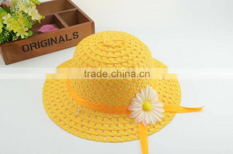 Sunflower Children Straw Hat,Wholesale Crochet Straw Hat For Chirldren