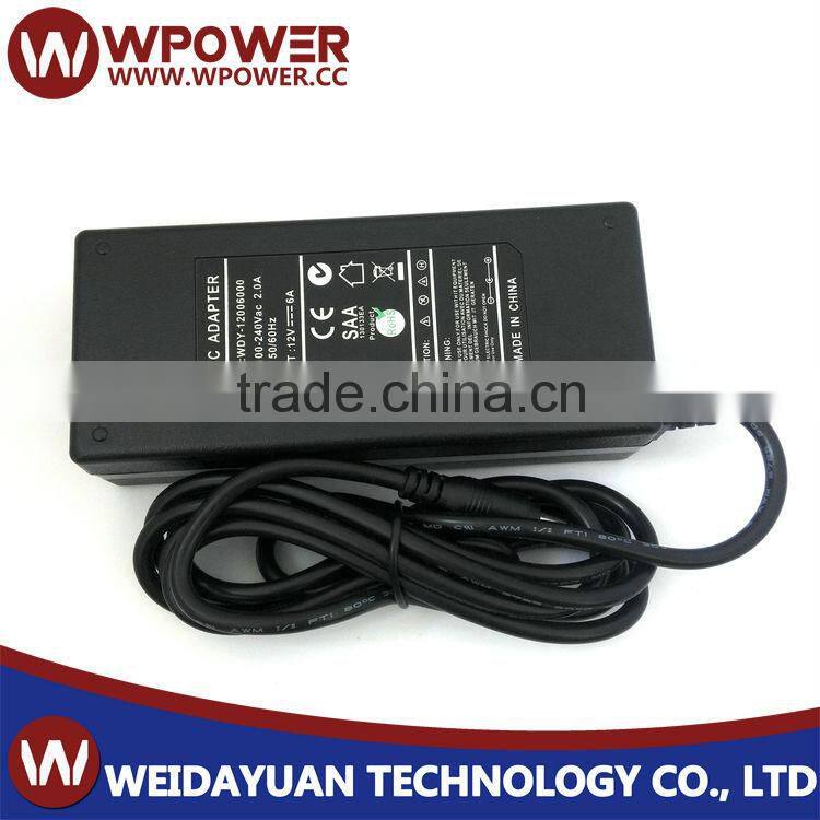 12V 6A power adapter supply c-tick PSE UL KC Class 2 certification power adapter 72w