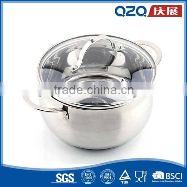 Wholesale SS 201 wire type handle silver color kitchen stainless cookware