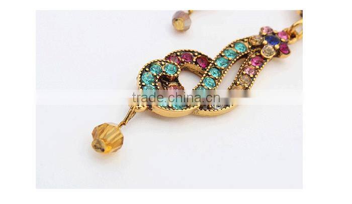Wholesale women gold jewelry necklace, ladies luxury diamond necklace