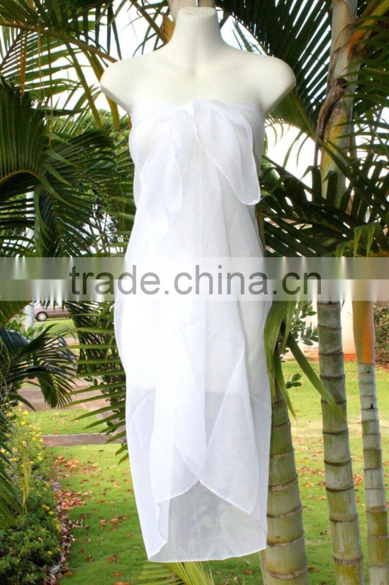 Sheer pareo solid color sarong chiffon material 100*180cm pareo sarong