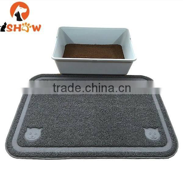 Cat embossed logo cat litter sand mat pvc extra thickness anti-tear extra size