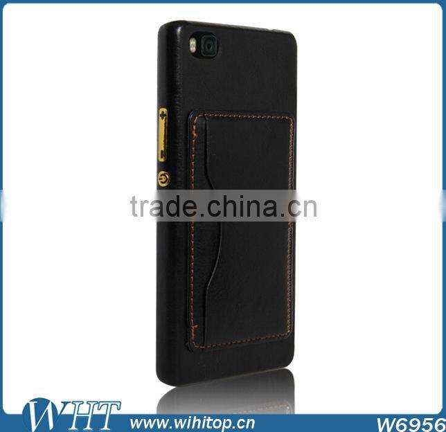 Cardholder Leather Back Cover Case for Huawei P8
