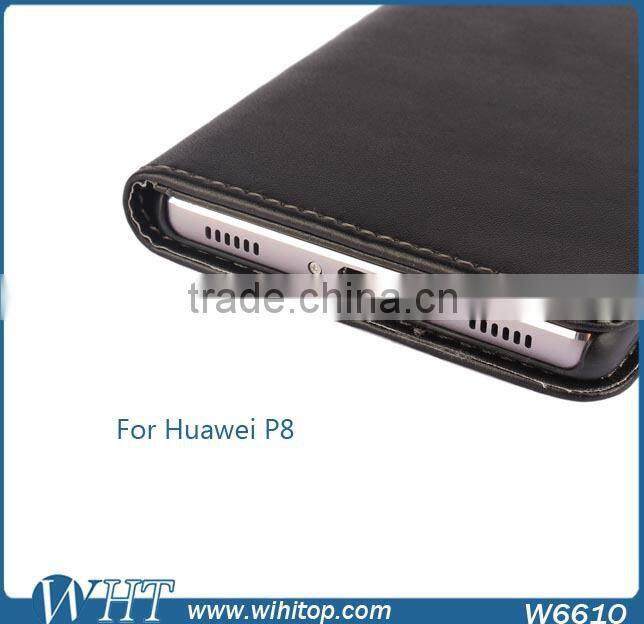 Electronic Products PU Leather Flip Cover with Card Slot Holster for Huawei P8 Case