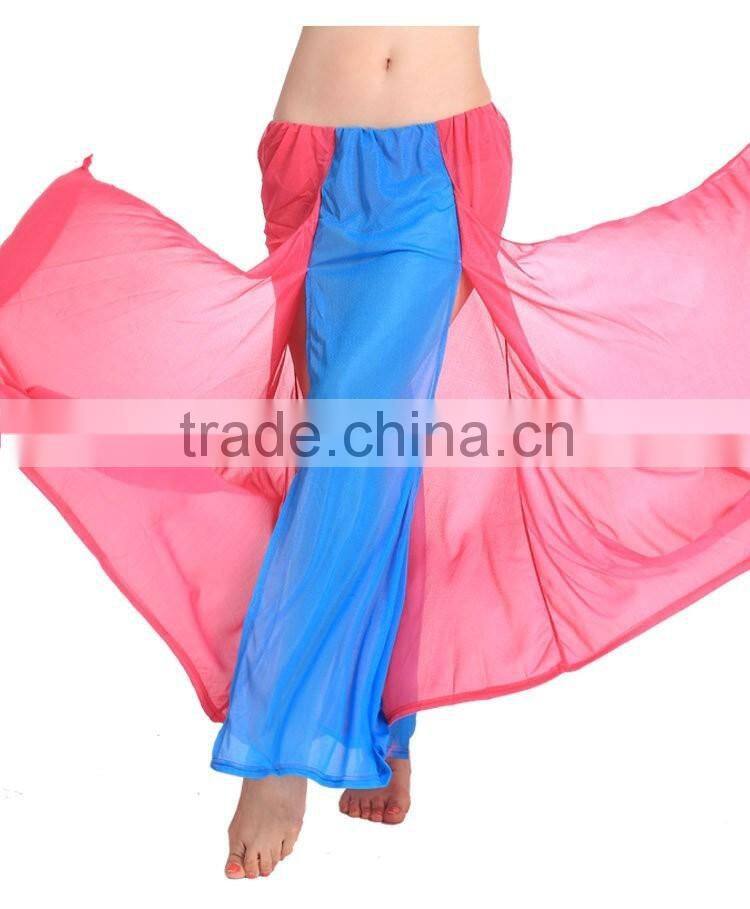 2016 Cheap Chiffon Long Colorful Sexy Belly Dance Skirts for Women Belly Dancing Costume Skirt on Sale