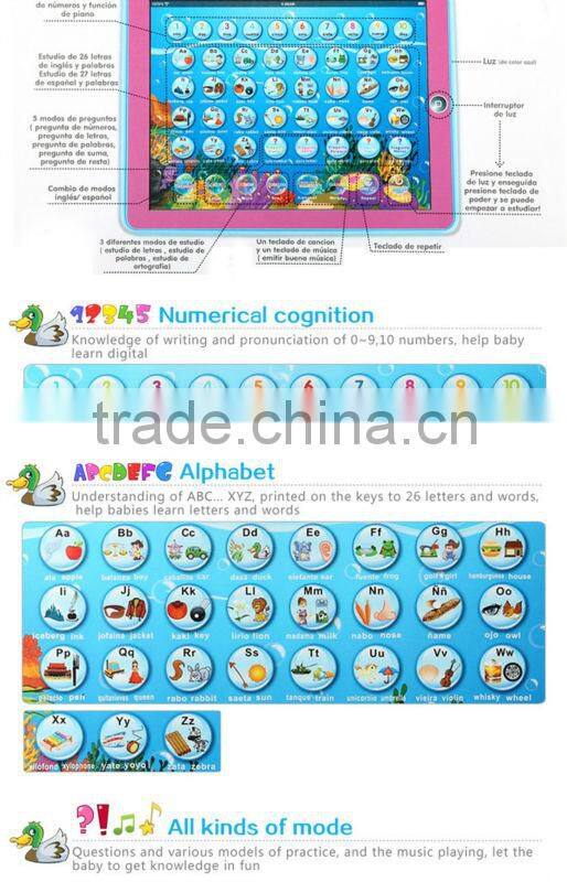 Educational toys ABC content spanish keyboard for ipad