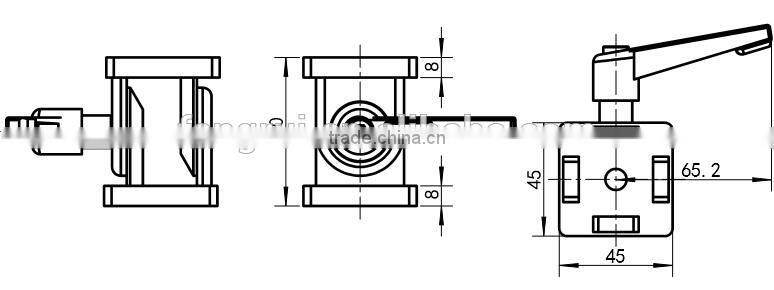 Universal Pivot joint for 45x45 Aluminum profile