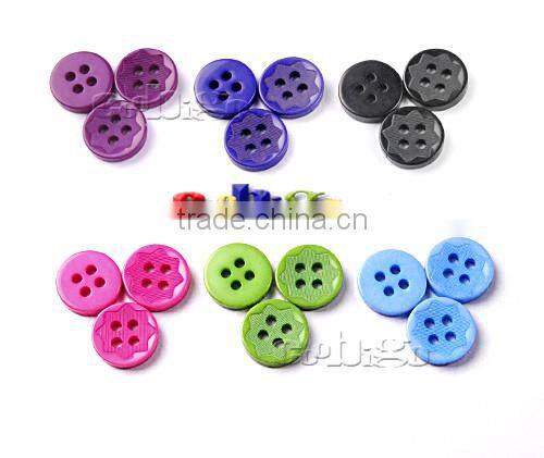 18L(11.5mm) Resin Buttons Laser Figure 4 Holes Sewing Craft For Bag Shoe Garment Toy #FLN015(Mix-s)