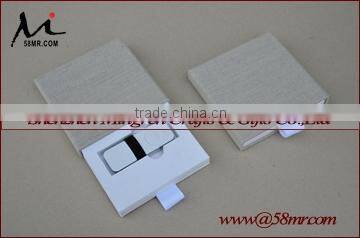 Wholesale Fabric Linen USB Drive Gift Boxes Wedding Package USB Box