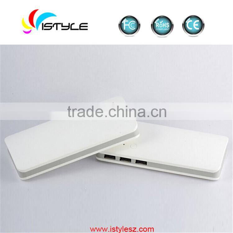 2016 hot sell real capacity 11000mah 10000mah 3 usb power bank