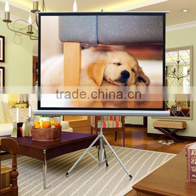 Floor stand tripod portable white screen for projector