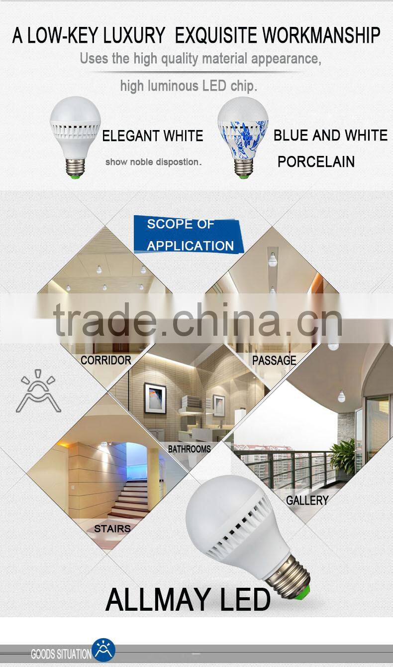 Radar motion sensor LED bulbs light china flower 4w for balcony combination price