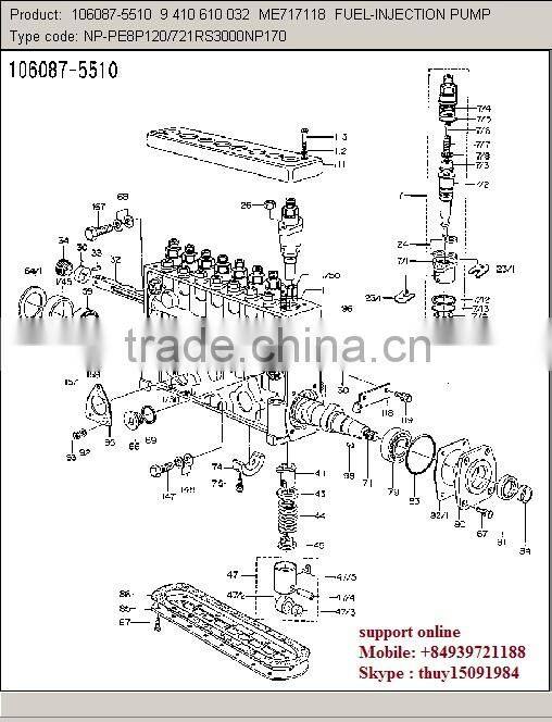 PLUNGER/ ELEMENT P49 DOOWON 134101-6420 MITSUBISHI MOTORS 10DC11, 8DC10,8DC11,8DC8,8DC9