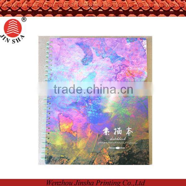 Cheap coloring creative diary/cheap popular sketch notebook/soft cover spiral notebook