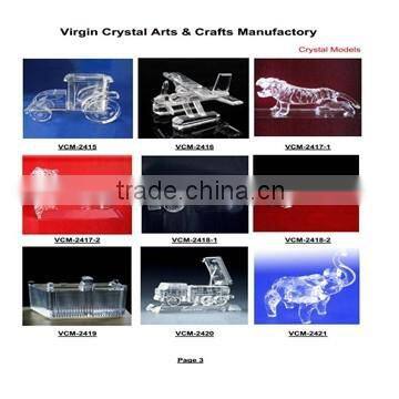 Crystal 3d modern model building with glass base /crystal model aircraft building models for office decorations