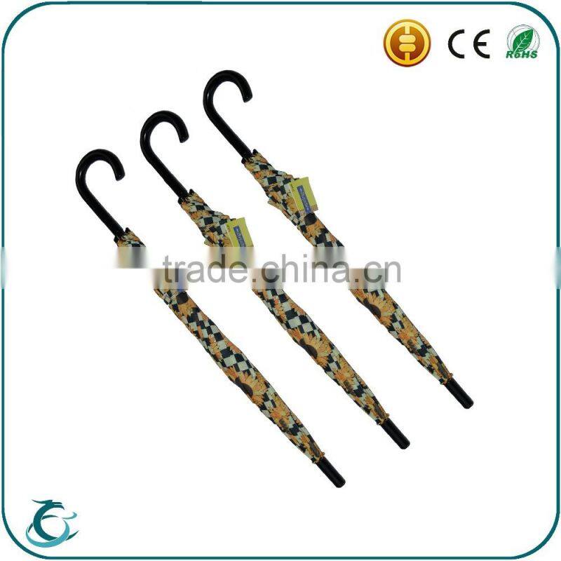 25 inch full flower heat transfer printing automatic straight umbrella