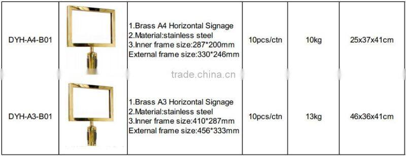 Fine quality superior steel sign top for queue pole