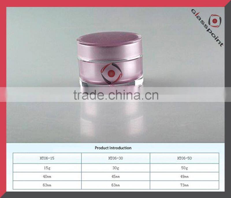 Variable Volume Cream Jars Coated With Color Alumite Lid / Alumite Cap