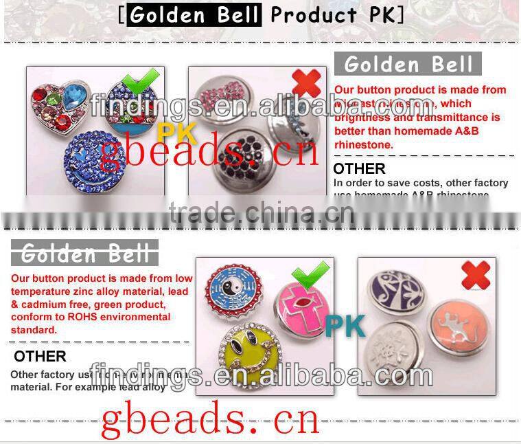 Hot trend custom metal snap button rhinestone button earrings for woman