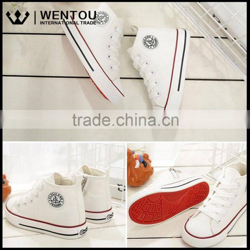 Children High-Top Lace Up Zipper Kids Canvas Sneaker